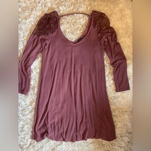 American eagle, size, burgundy long sleeve dress
